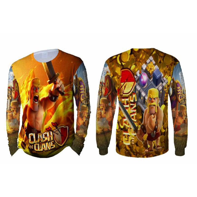 [Riashop] Kaos Panjang Pria CLASH OF CLASH | Longsleeve T Shirt CLASH OF CLASH FullPrint - FS
