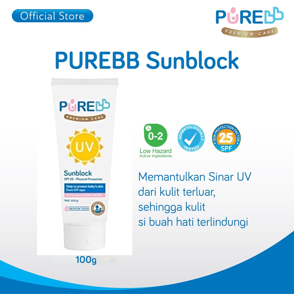 Pure Baby Sunblock 100gr Krim Bayi Perlindungan Matahari