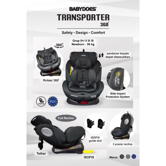 Babydoes carseat transport / transporter tempat duduk mobil bayi