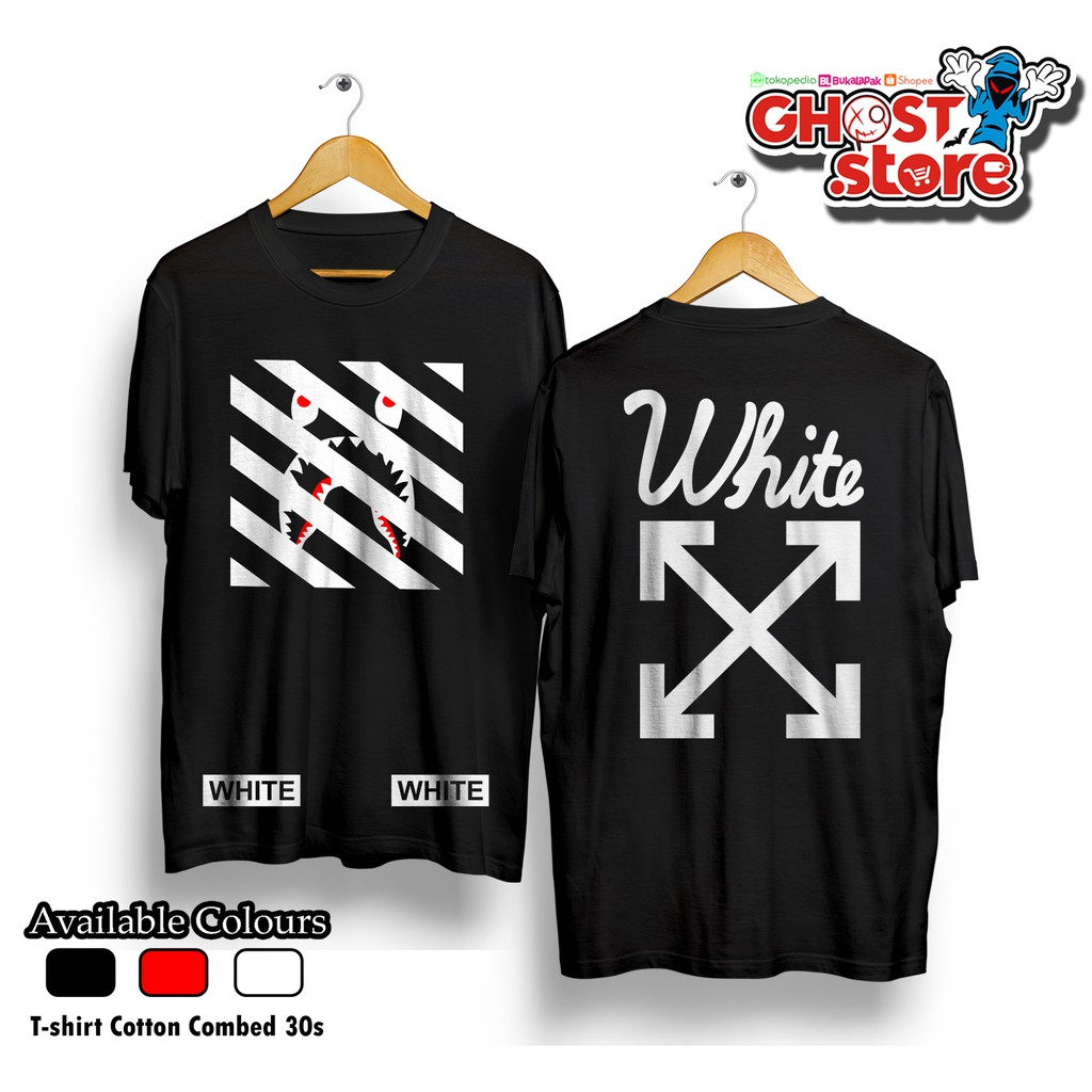 kaos distro off white X bape