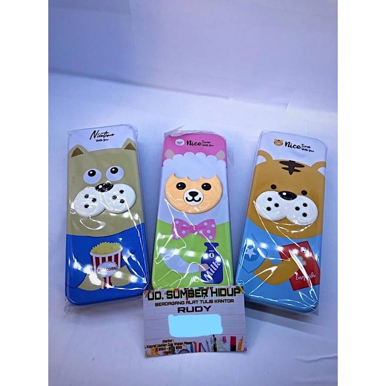 

Kotak pensil besi keren gamabr hewan
