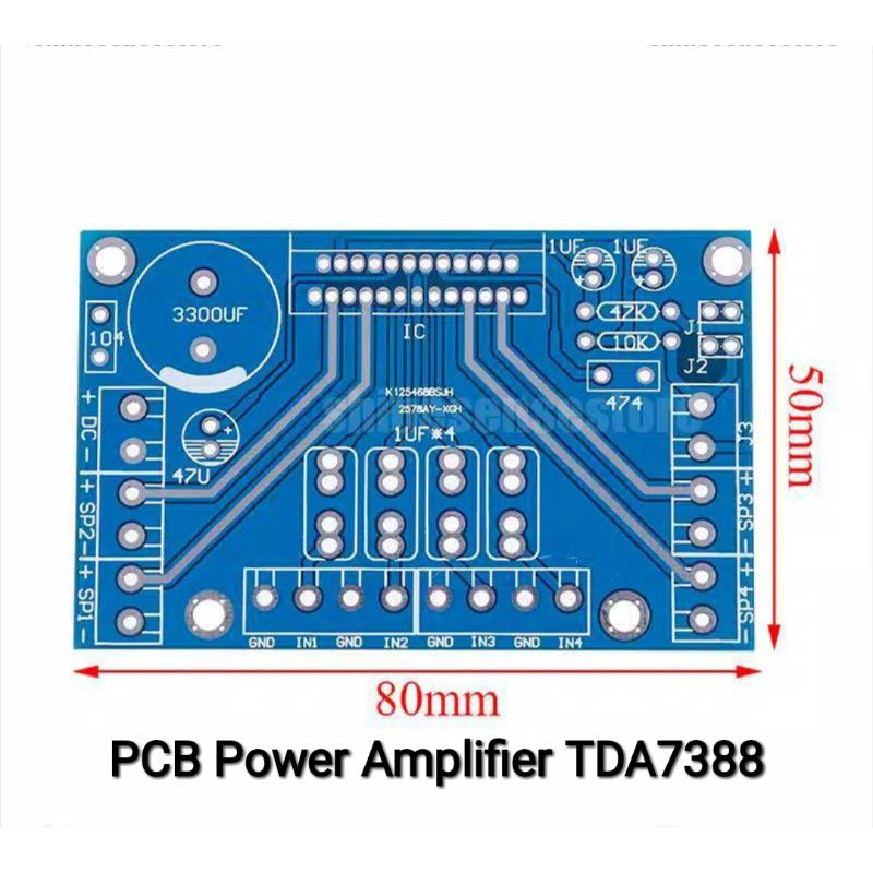 PCB Power Amplifier PCB TDA7388 4Channel 4x41w 12V