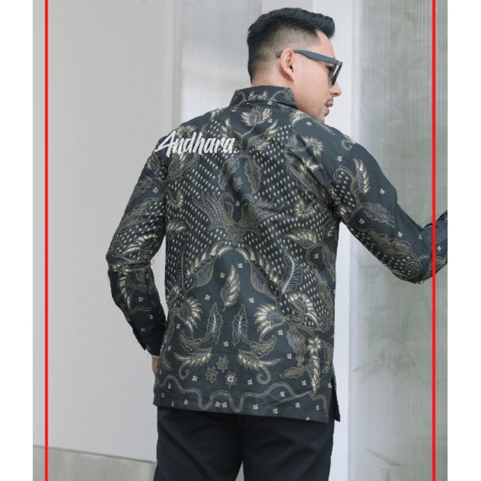 Baju Batik Pria Lengan Panjang Modern / Kemeja Batik Pria Lengan Panjang PARI1