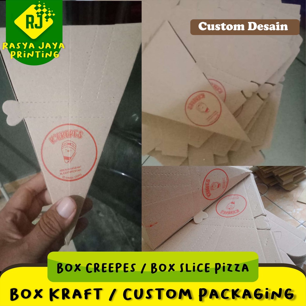 

Bisa Ecer Box Crepes / Box Pizza Slice Take away / Box Custom Crepes / Box Packaging Food / Tempat Crepes