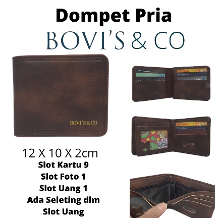 Dompet Pria Import Original Branded 100% Bovis Kulit PU Sintetis Model Keren Terbaru Kualitas Distro