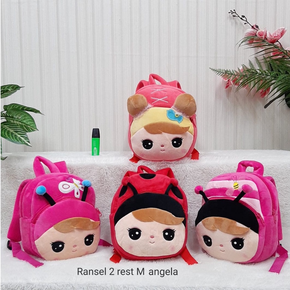 Tas Ransel Ufufy 2Resleting Mickey Minnie Sweet Girl/Backpack Anak Sekolah PAUD TK