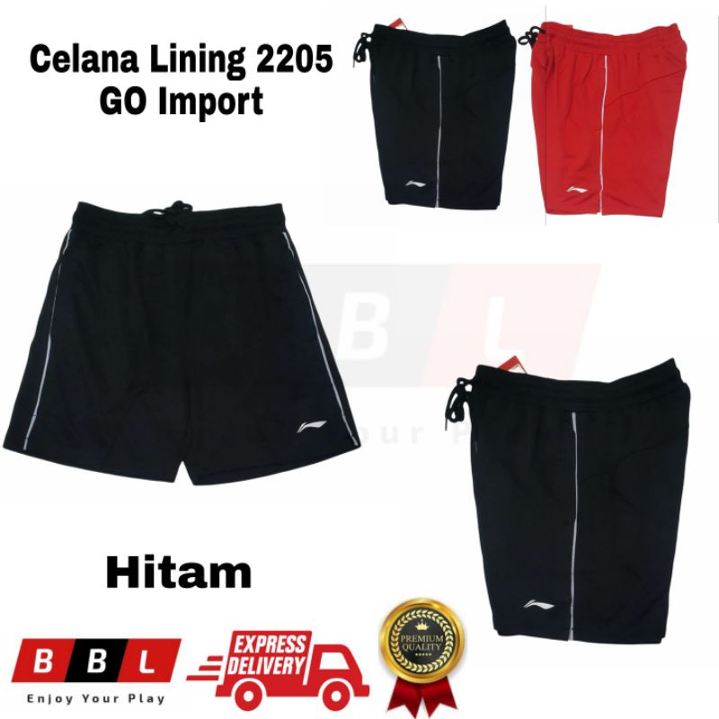 Celana Badminton Lining 2205 Hitam Grade Ori Import Celana bulutangkis Lining terbaru training olahr