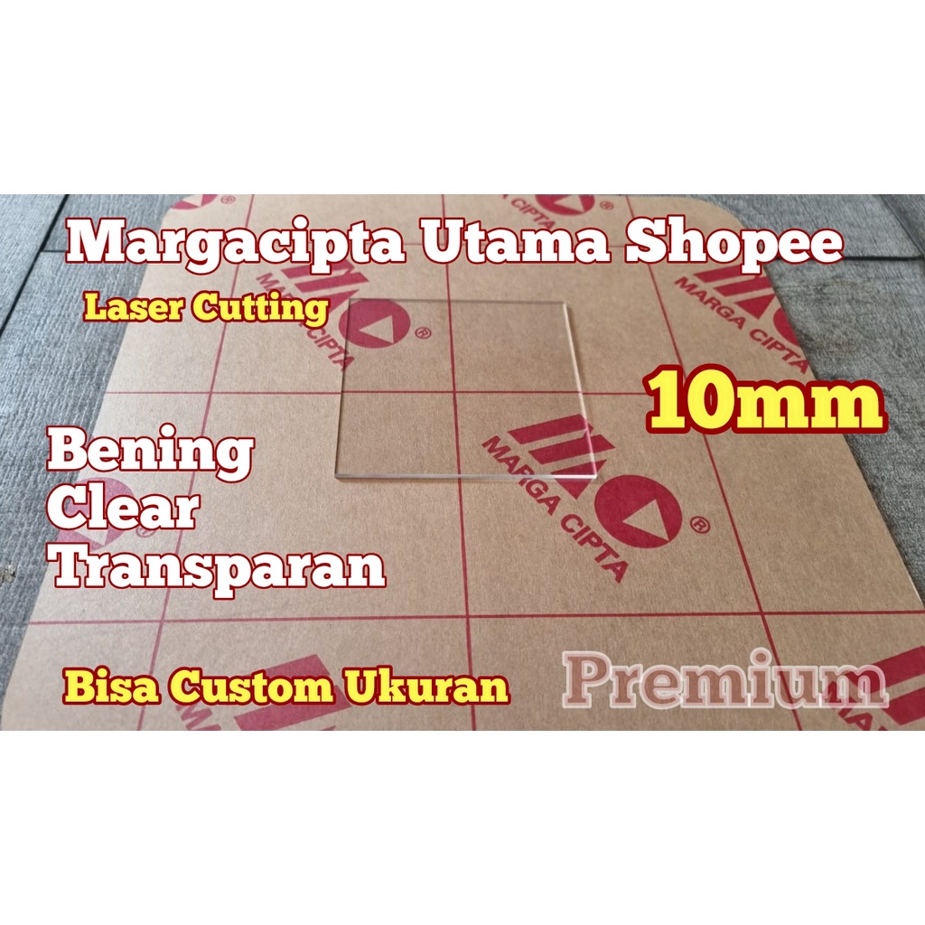 Premium Acrylic Laser Cutting 10mm 70x75cm Akrilik Bening 75x70cm Potongan