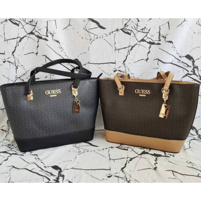 Tas guess tote bag black and brown
