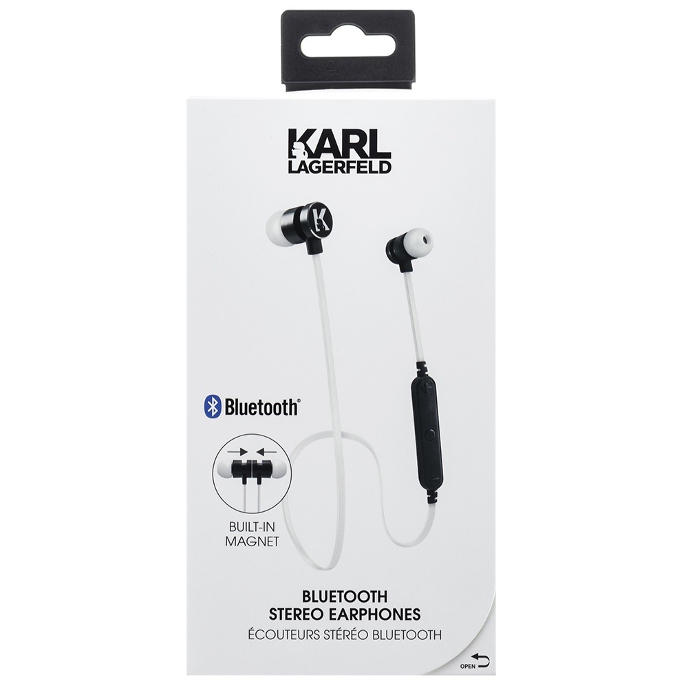 KARL LAGERFELD BLUETOOTH STEREO EARPHONES BLACK - ORIGINAL