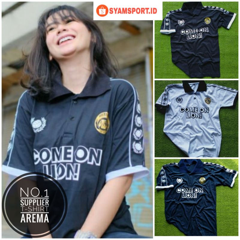 Kaos Polo Arema Comeon Lion / Kaos Polo Aremania / Kaos Polo Aremanita / Kaos Bola / Polo Arema / Ka