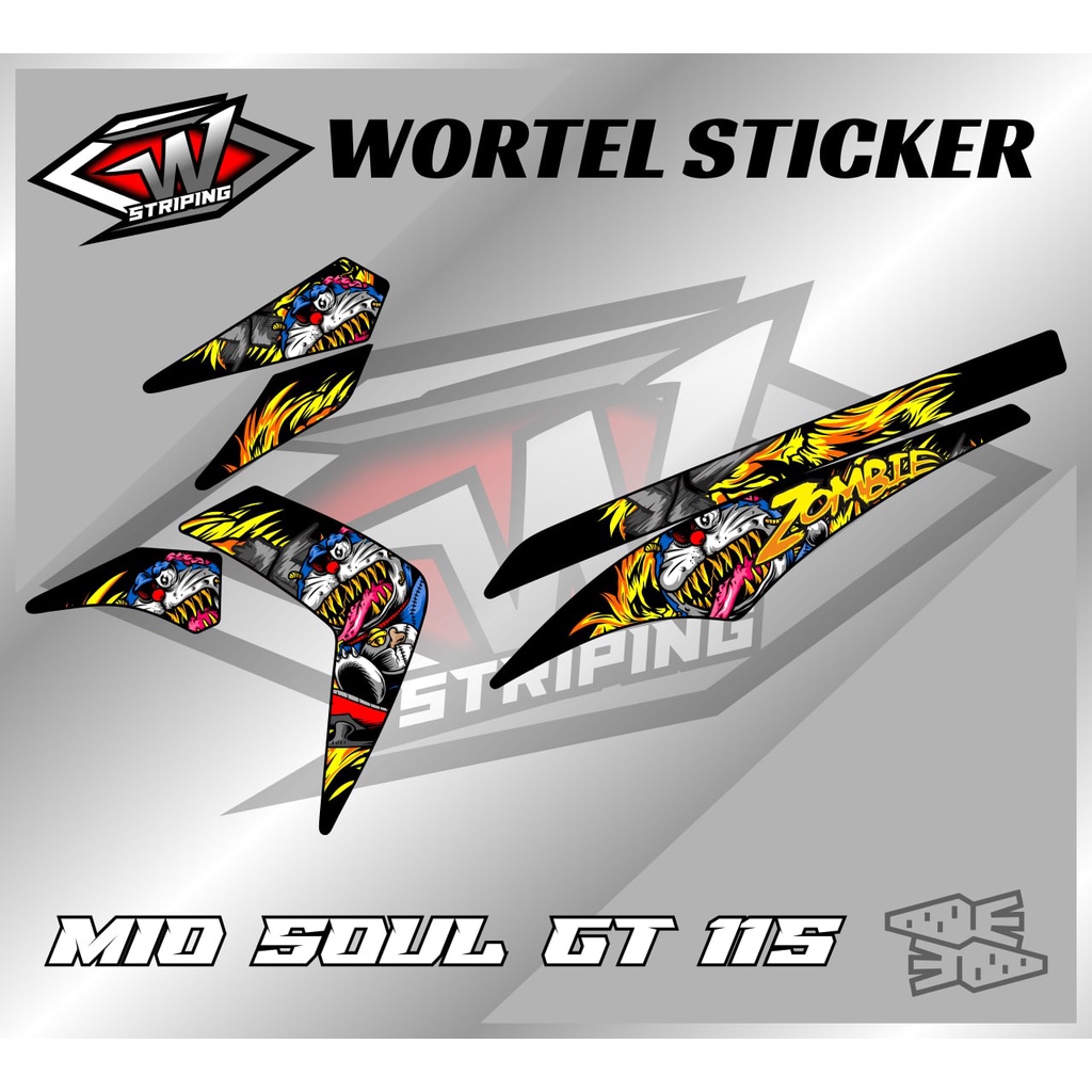 Striping Mio Soul GT 115-Striping Stiker Hologram Motor Mio Soul GT 115 Doraemon Z
