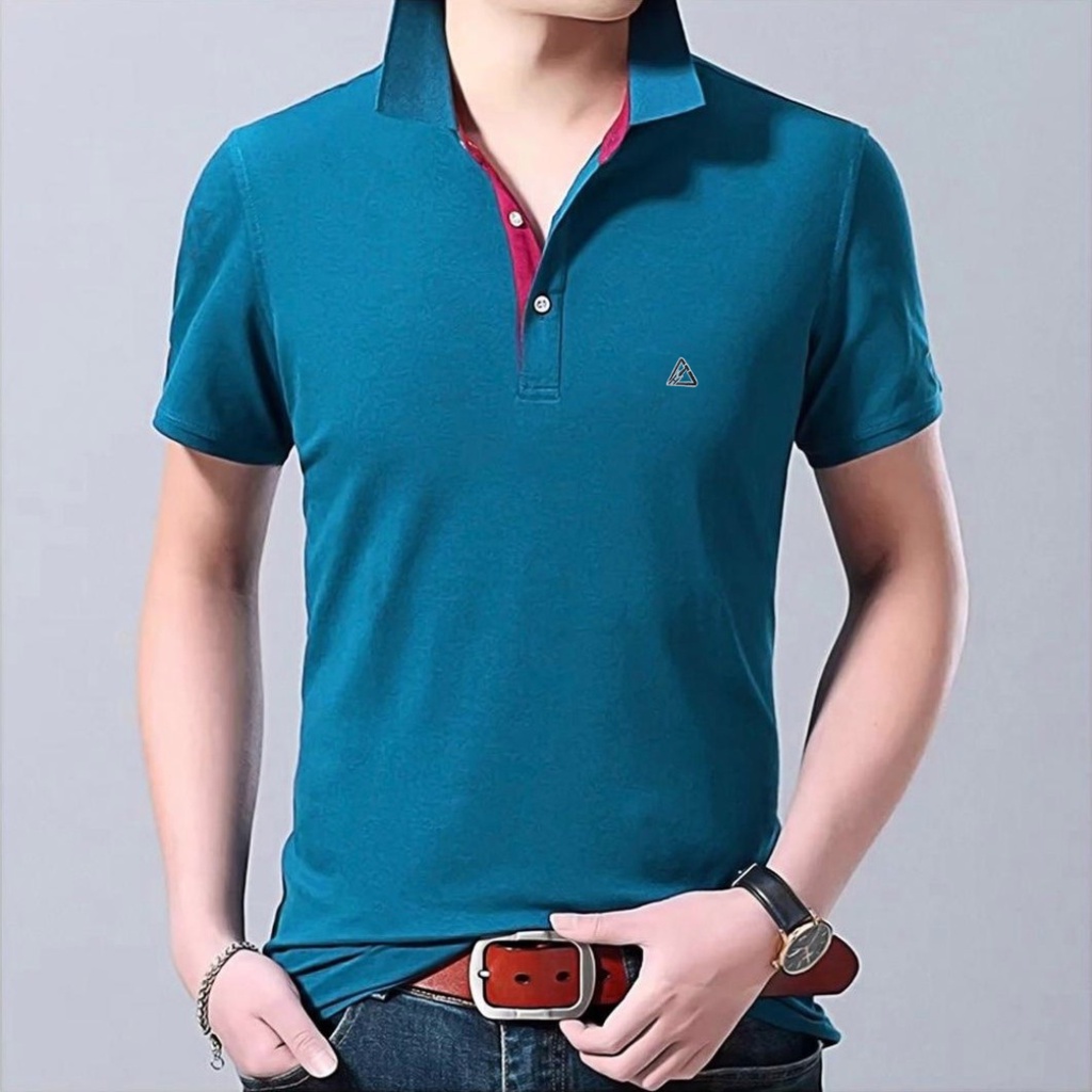 Skdnv Polo Shirt Pola Warna Premium Kaos kerah Polo Pria Lengan Pendek motif Garis garis Salur series SALUR TOSCA BONE