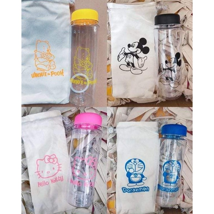 SRS (COD YES) BOTOL MINUM ANAK My Bottle Bening Karakter BPA FREE + POUCH - 500ml - Random Color