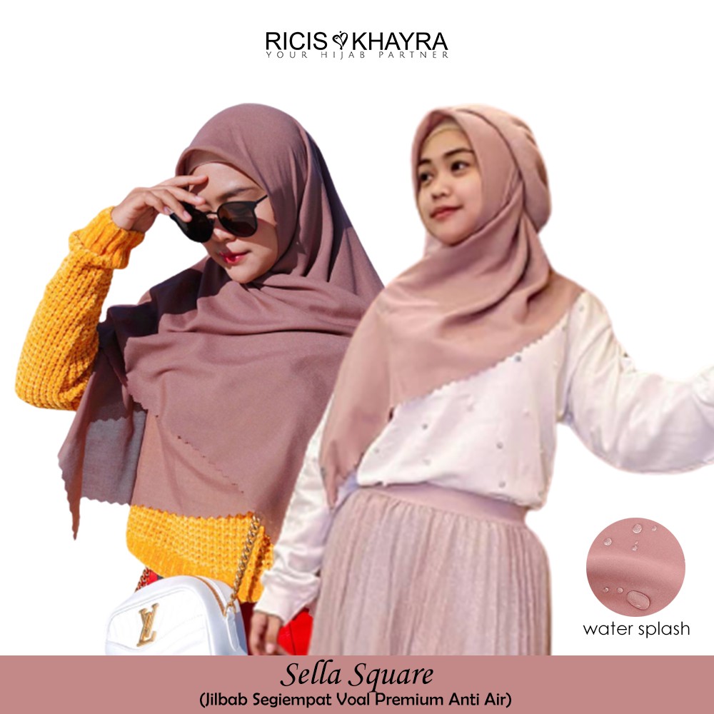Ricis by Khayra - Sella Square Water resistant Voal, Hijab Anti Air
