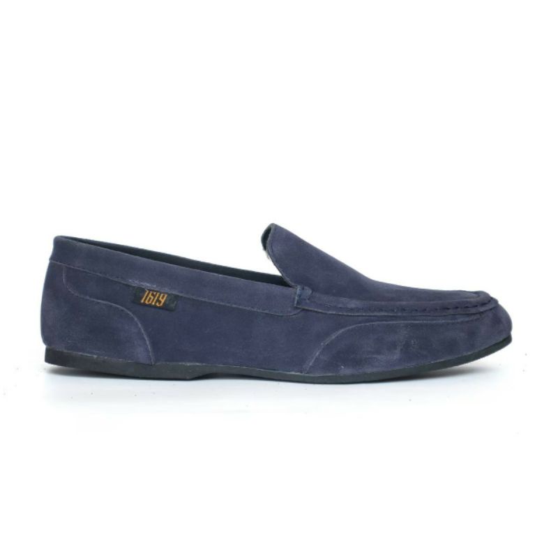 MODMEX NAVY Sepatu Pria Casual Spatu Slip On Slop Selop Kasual Santai Keren Murah Original Kulit Suede