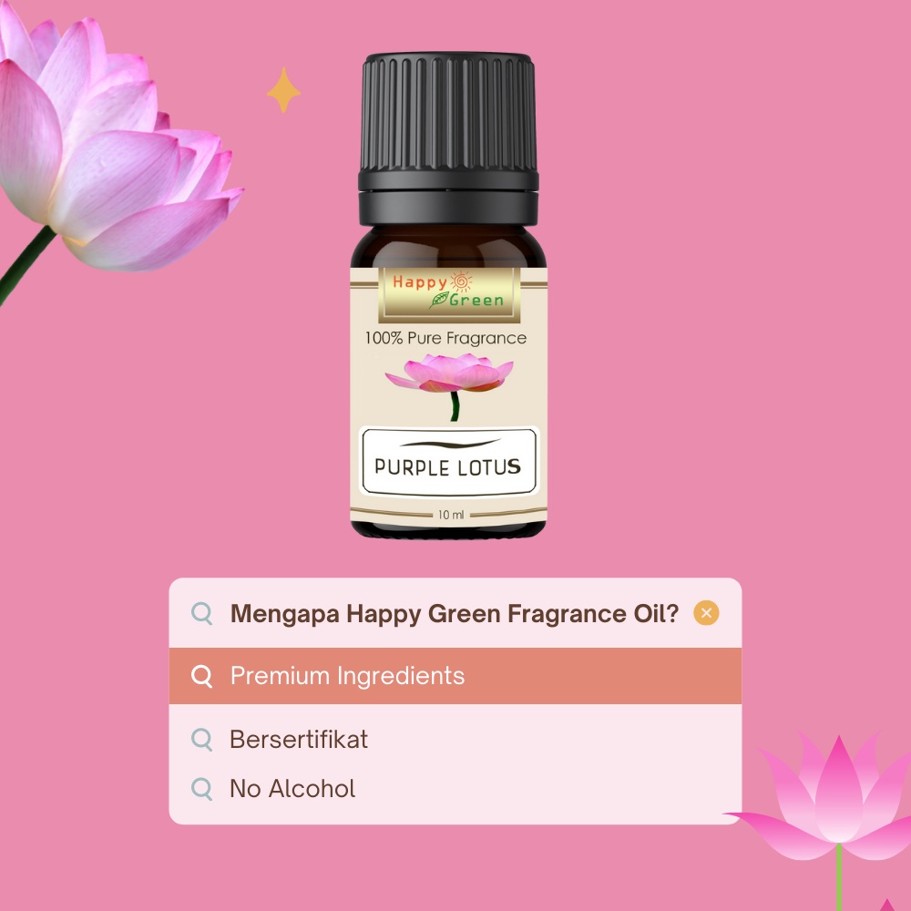 Happy Green Purple Lotus Fragrance Oil - Aroma Teratai