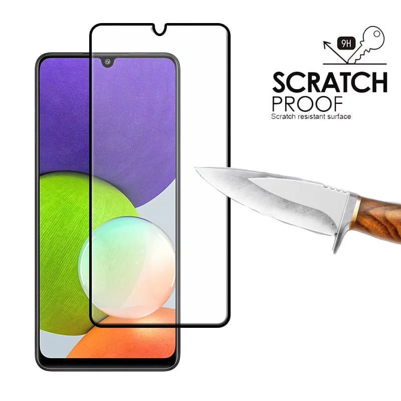 PROMO Tempered Glass SAMSUNG A22 4G/5G TG Layar FULL COVER Black Premium Screen Protector Anti Gores Kaca