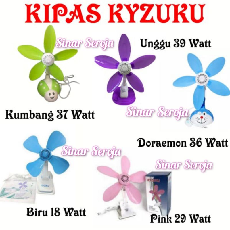 Kipas Jepit Kyzuku 3 in 1 18 Watt &amp; 29 Watt 36 Watt 37 Watt &amp; 39 Watt (Bisa Dijepit,Duduk,Tempel Dinding)