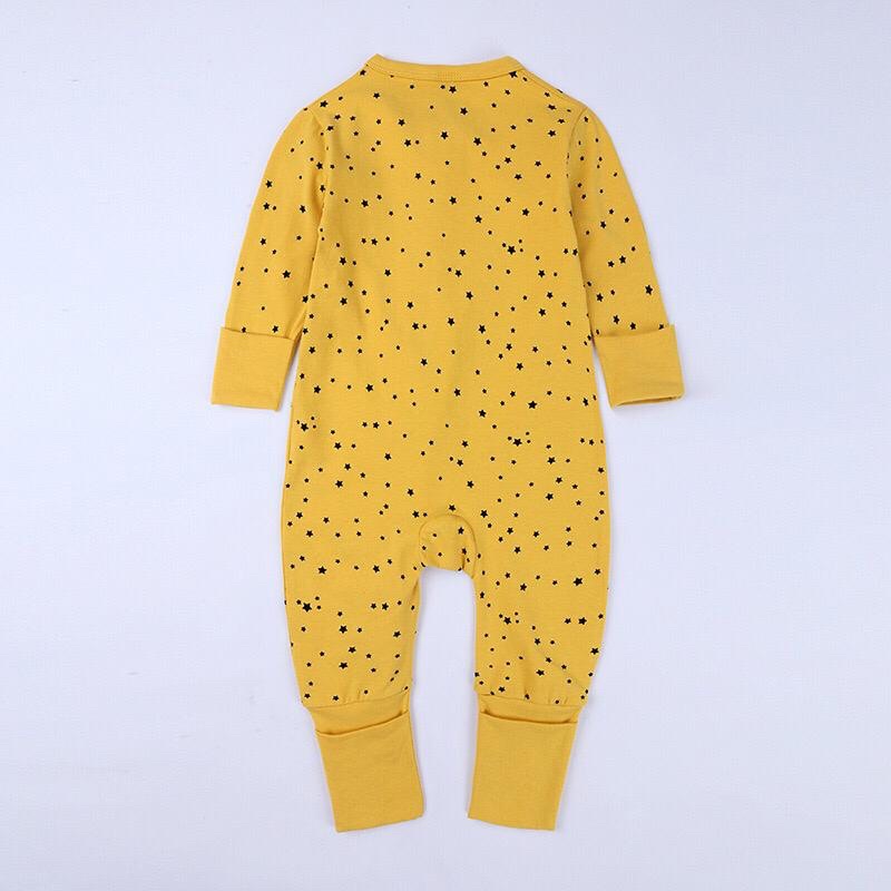 BABY K2 - Baby long zippersuit motif star yellow