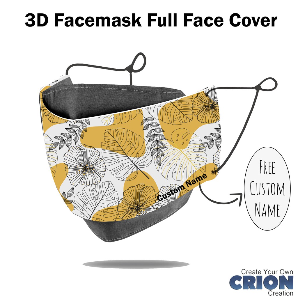 Crion - Masker 3d Full Face Cover Flower Series - antibacterial