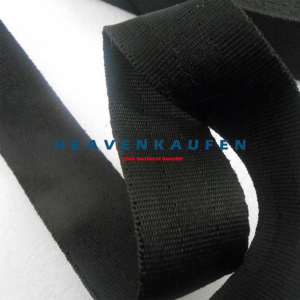 Tali Webbing Hitam Lebar 3 cm Motif Seatbelt Per Meter