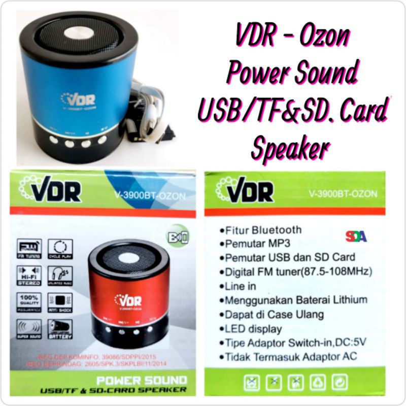 VDR Speaker Bluetooth V-3900BT OZON/Speaker Portable