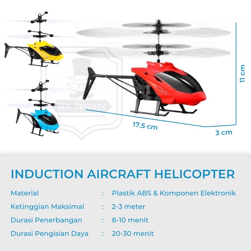 Aircraft Helikopter Remote Control Kado Flying Plane Mainan Anak Laki Laki Seru Teknologi Kekinian