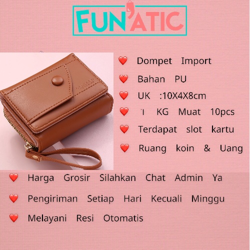 Funatic Dompet Lipat Koin Wanita Import Model Terbaru Fashion Korea FA1060