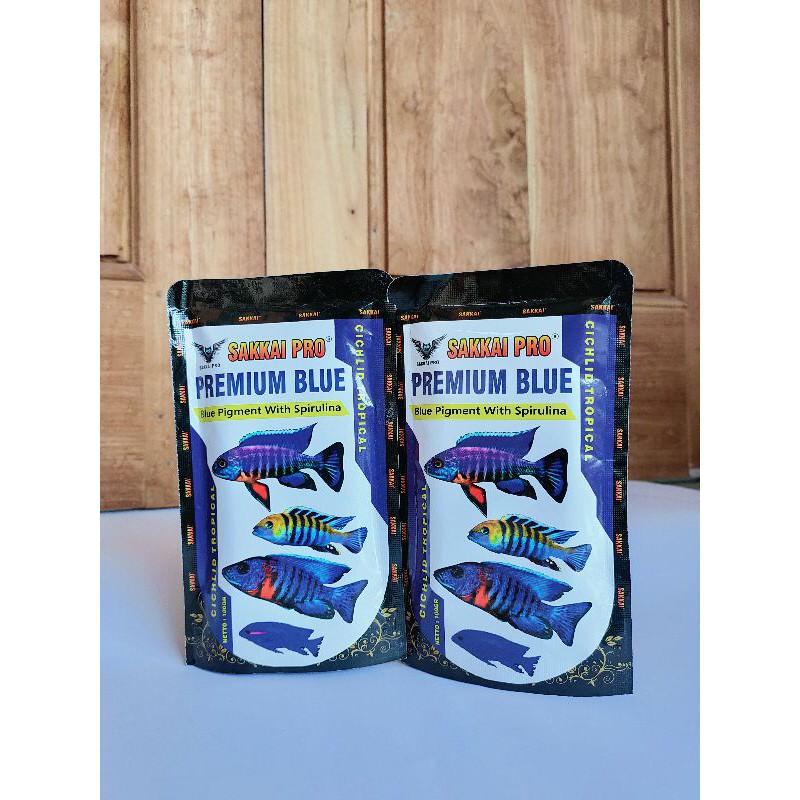 SAKKAI PRO Premium Blue Cichlid Tropical Kemasan 100gr Butiran Apung Medium (2mm)