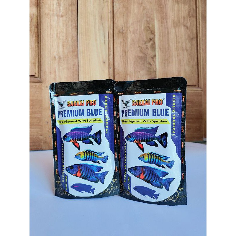 SAKKAI PRO Premium Blue Cichlid Tropical Kemasan 100gr Butiran Apung Medium (2mm)