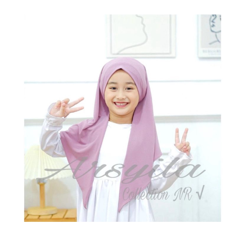 jilbab instan anak MALAY/hijab melayu instan 2in1 balon Jersey