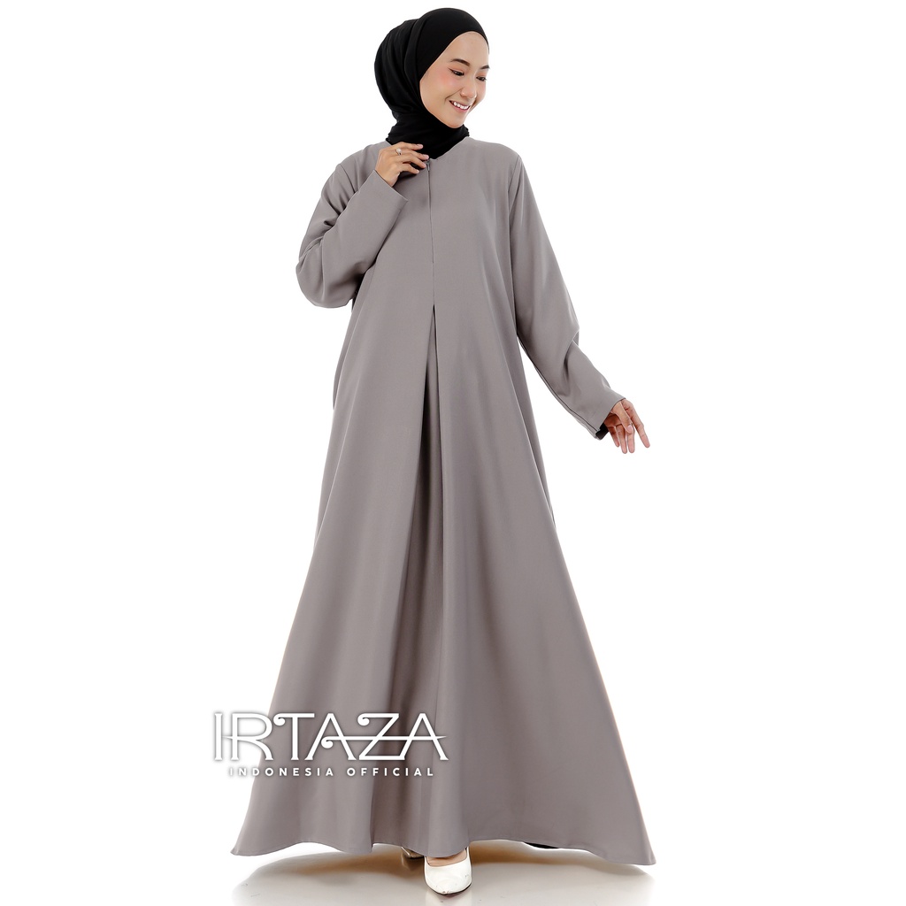 Gamis Abaya Polos Rainbow Twill Shakila Dress Busana Muslimah-Abaya Taupe