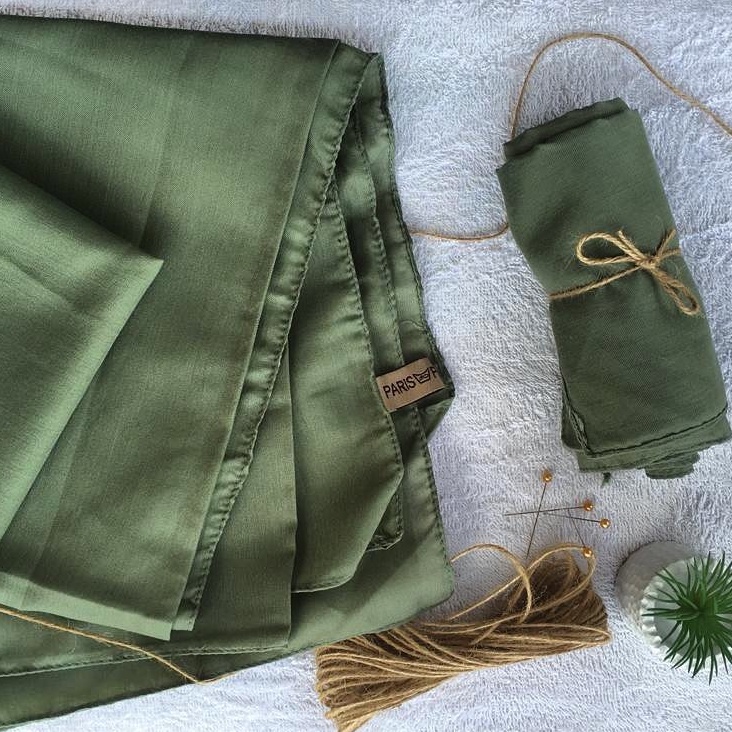 [COD] Hijab segi empat PARIS PREMIUM  anti letoy tebal berkualitas warna hijau matcha / sage green u