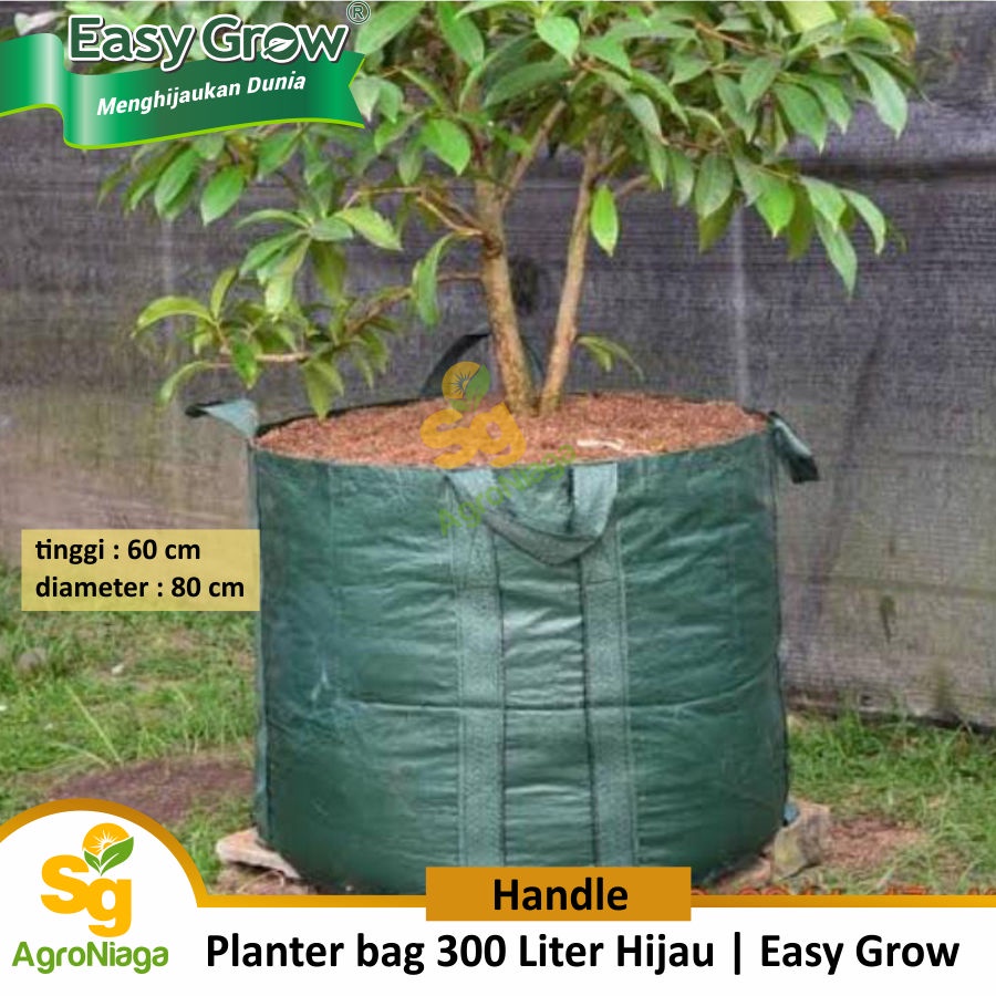 Planter Bag 300 Liter Handle Hijau Easy Grow