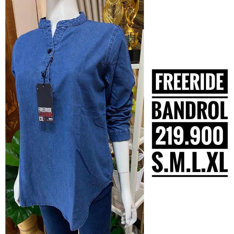 Kemeja blouse Denim FREERIDE Original