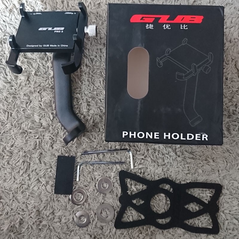 Phone Holder HP GUB Pro 2 Sepeda Motor Pasang Spion Rotasi 360 Alloy