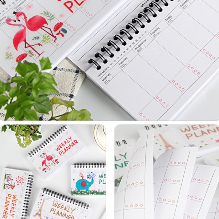 

Buku Perencana Mingguan Bentuk Kalender Meja Motif Kartun (50 Lembar)