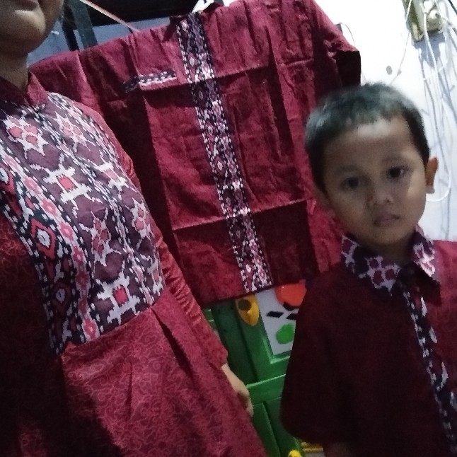 Batik Couple Keluarga Sania Ruffle Ori Ndoro Jowi Dnt Mega Mendung Abang