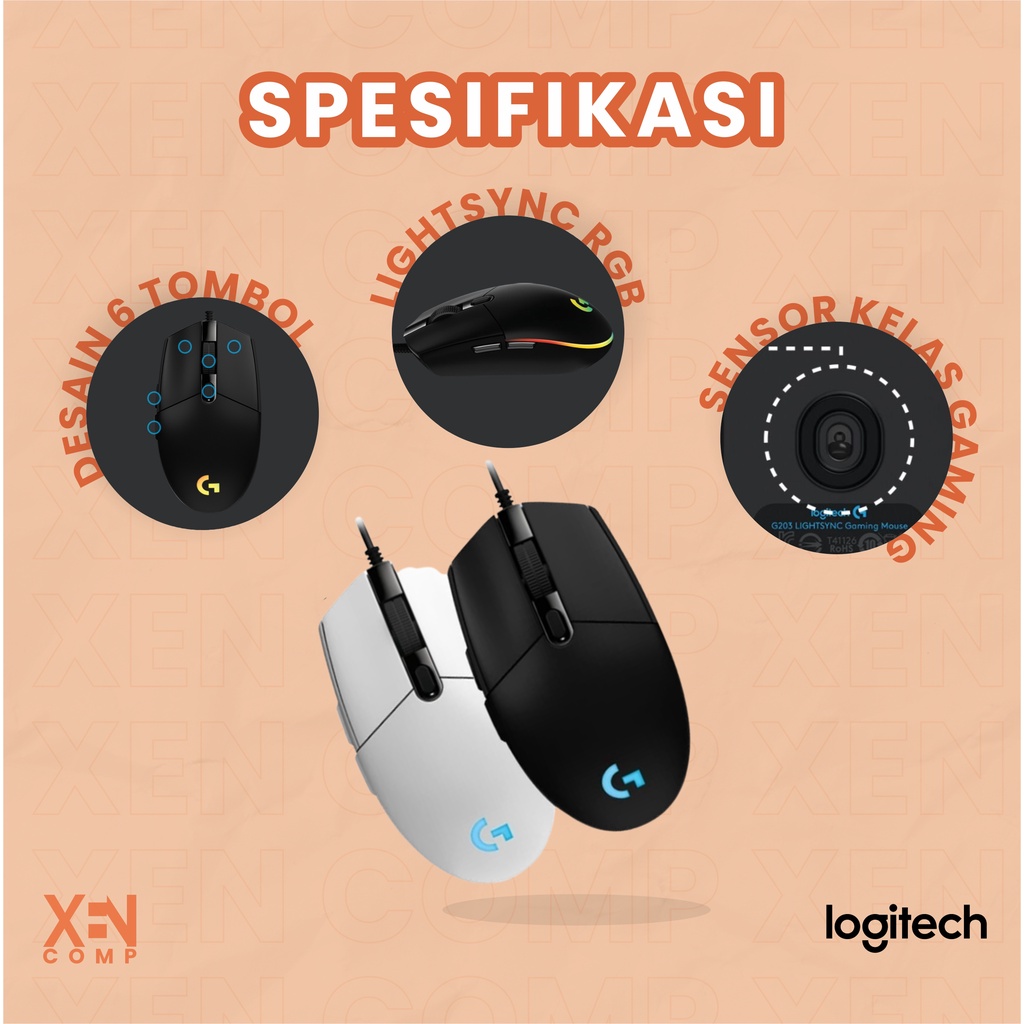 Mouse Gaming Logitech Prodigy Light Sync V2 G102 8K DPI Tracking