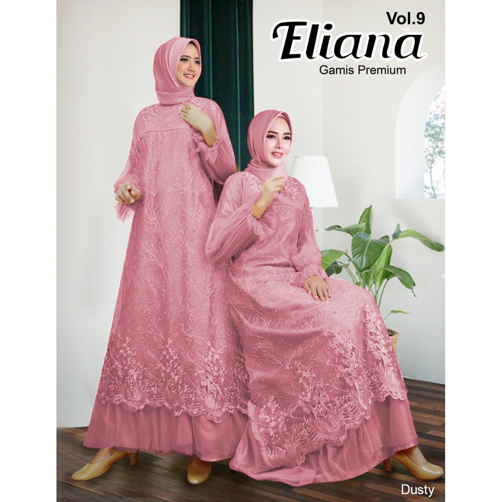  MODEL  BAJU  GAMIS TERBARU 2021 BROKAT  BRUKAT MEWAH ELIANA 