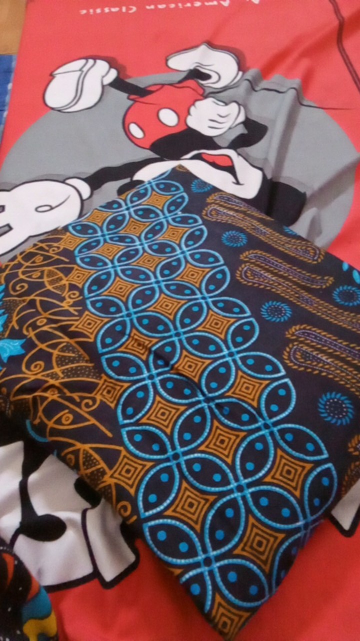 Gamis Batik Motif Seno Biru Madu Merah S.m.l.xl.xxl