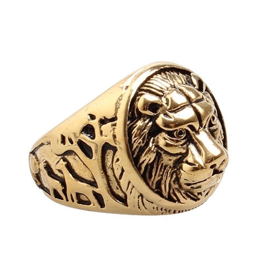 SEUSUK  Anting Giwang Model Kepala Singa Gaya Vintage Punk untuk Pria COD