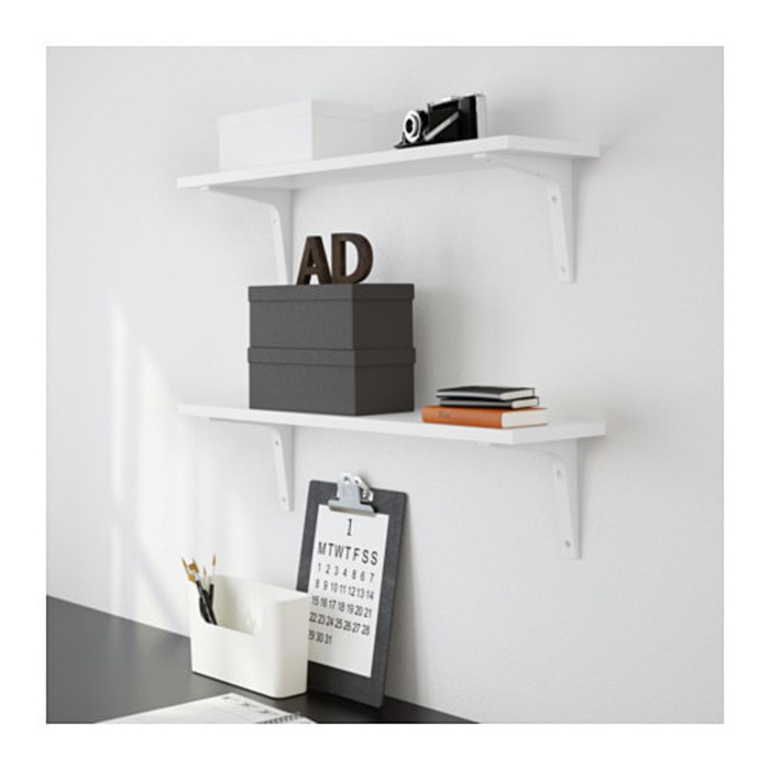 Papan Kayu Rak Dinding Putih IKEA EKBY OSTEN 79x15cm Ambalan Shelf