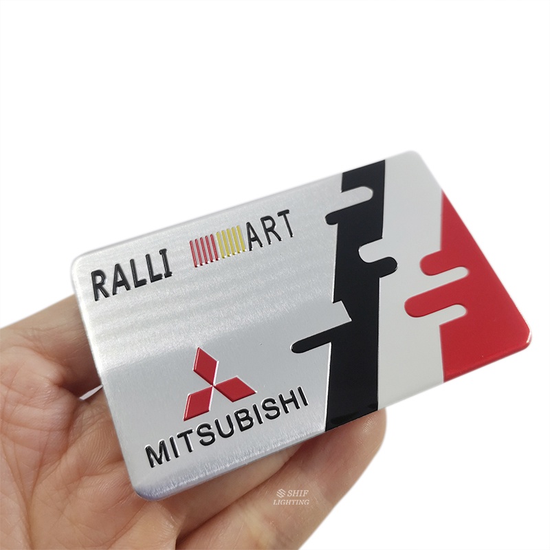 1pc Stiker Emblem Logo Ralliart Bahan Aluminum Untuk Dekorasi Mobil MITSUBISHI Ralliart