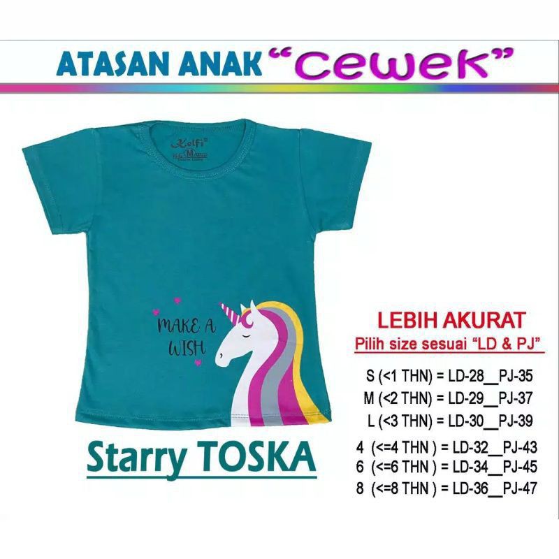 KAOS ANAK PEREMPUAN KELFI USIA 0-8 TH