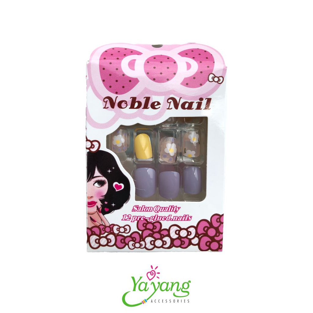 Jual YAYANG Kuku Palsu Set 12 + Lem / Noble Fake Nail / Nail Art Murah