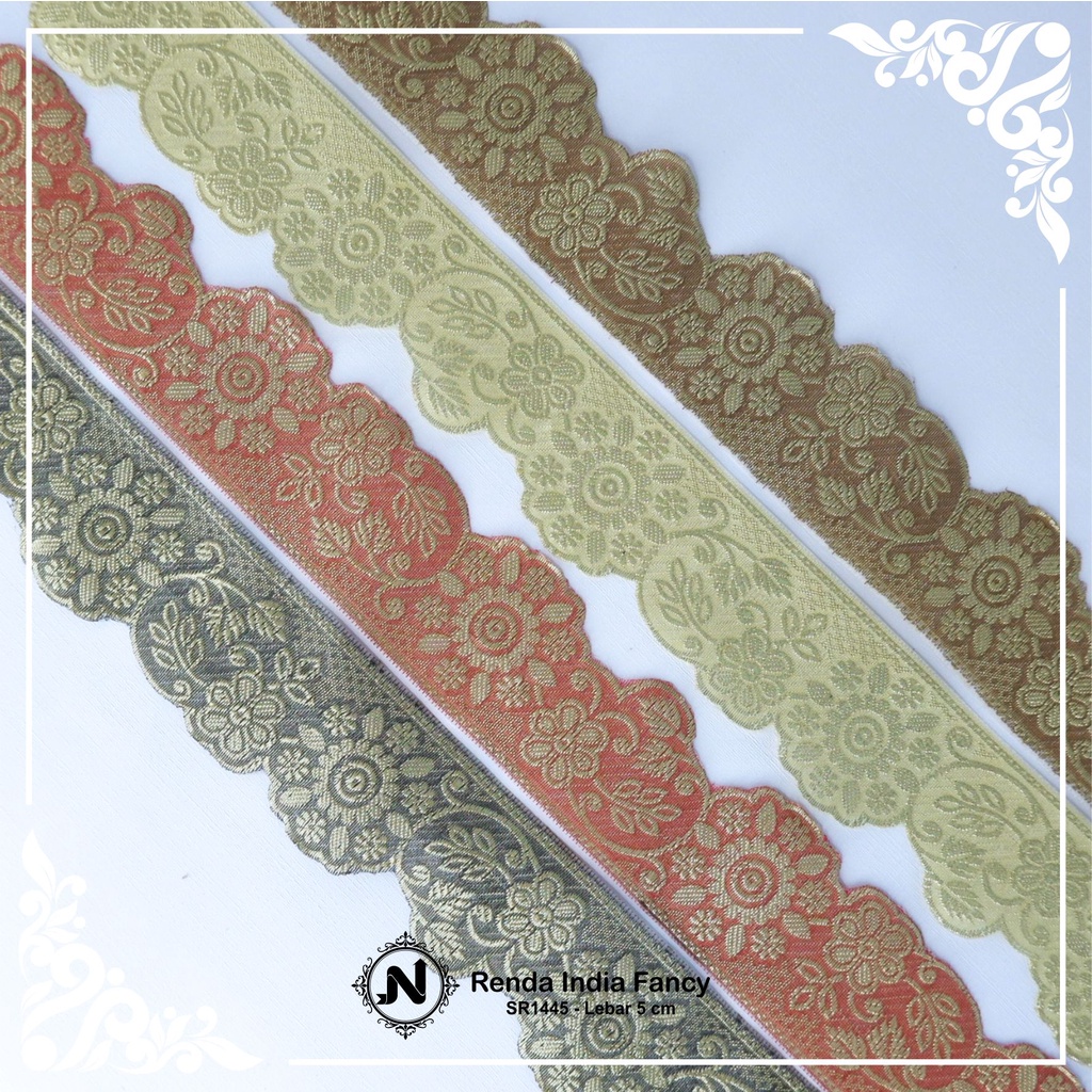 

RENDA FANCY SR1445 PER ROLL pita lebaran selamat hari raya idul fitri eid mubarak aksesoris pita renda ribbon lace trim india bunga bordir hampers wrapping kado parcel