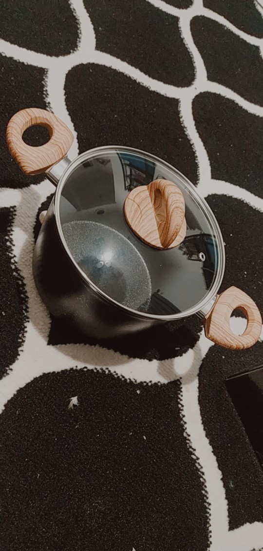 Yoshikawa Mj1212 20cm Panci Tinggi Marble Tutup Kaca Fry Wok ( Iop-3 )