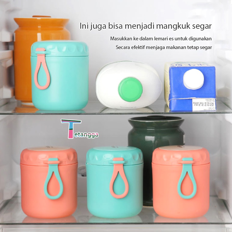 Mangkok sup Cangkir sup Anti Tumpah Panci sup Portable Free Sendok / Ice Multifungsi Gelas Soup